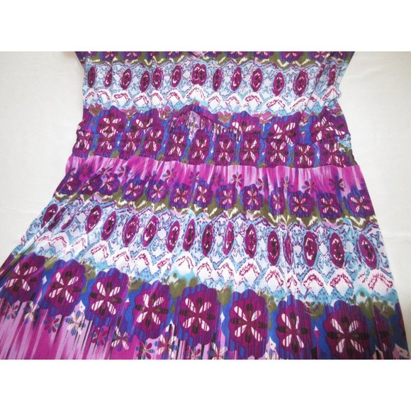 Elegant Tantrums Tie Dyed Sleeveless V-Neck Long Dress Multi-Color Size Medium - Picture 4 of 11